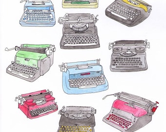 Vintage Typewriter Illustration
