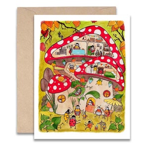 Carte maison coccinelle - 4 x 5 vierge