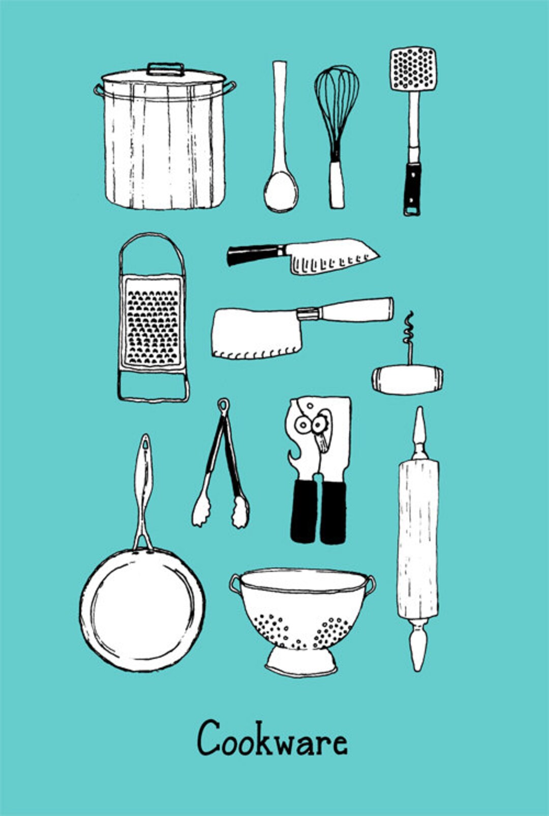 Kitchenware Drawing Pen and Ink Drawing of Kitchen Ware - Etsy