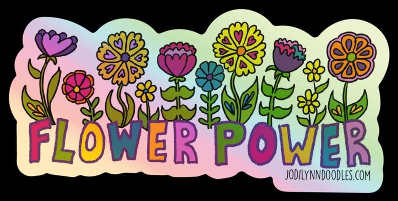 Flower Power Vinyl Sticker - Etsy