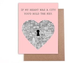If My heart was a city... Valentines Day Card