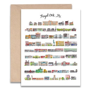 Tarjeta de Royal Oak, MI - 4x5 en blanco