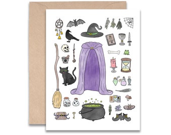 Witch gear gear 4 x 5 Blank Card