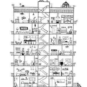 Apartment Cross-Section Print