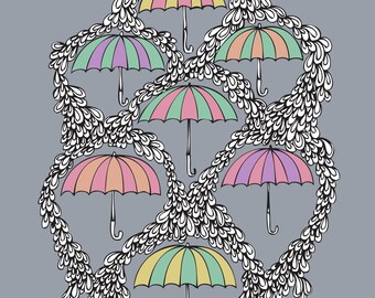 Umbrellas print