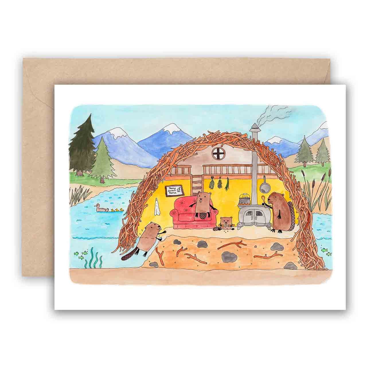 Beaver Den - 4 X 5 Blank Card - Etsy