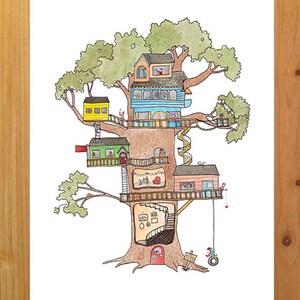 Treehouse print 8.5 x 11 image 1