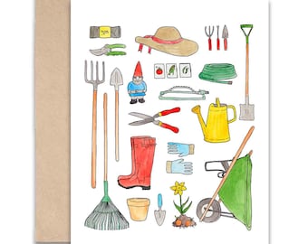 Gardening gear 4 x 5 Blank Card