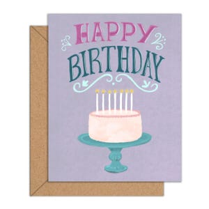 Happy Birthday Purple Card - 4x5 Blank