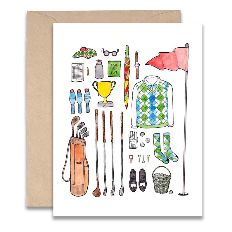 Golf gear 4 x 5 Blank Card image 1