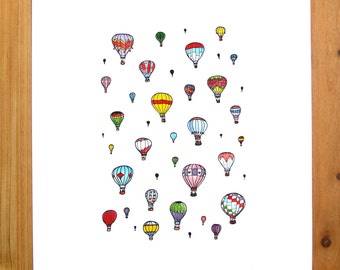 Hot Air Balloon Print 8.5 x 11