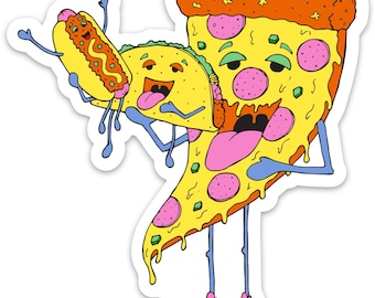 Pizza Taco Coney Vinyl Sticker