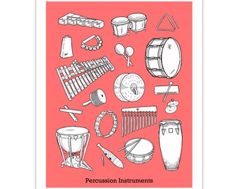 8.5 x 11 percussion Instrument Print.