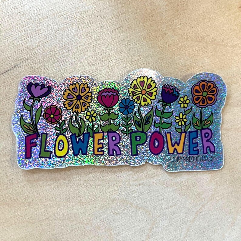 Flower Power Vinyl Sticker - Etsy