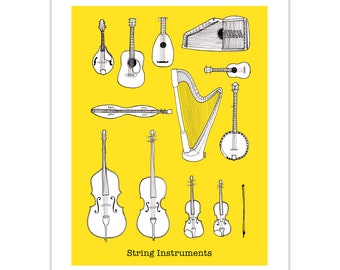 8.5 x 11 String Instrument Print.