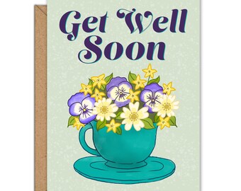 Get well soon Card 4 x 5 - Blank