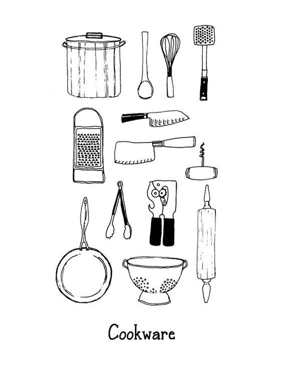 Kitchen Utensils Drawing With Names