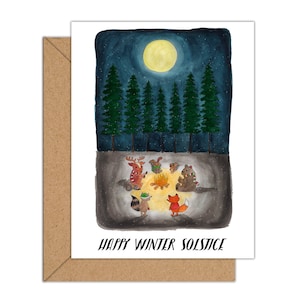 Glückliche Wintersonnenwende Karte - 4x5 Blank