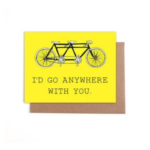 Carte I'd Go Anywhere With You - Vierge 4 x 5 - Vélos tandem