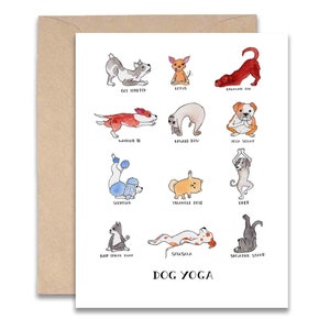 Cartão de ioga para cães - 4x5 em branco