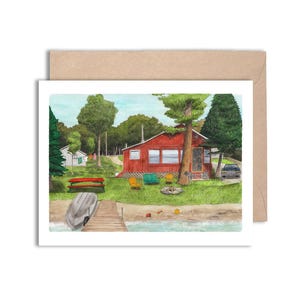 Summer Cabin Card - 4x5 Blank