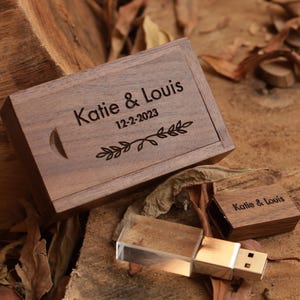 Personalized Crystal USB Drive with Wooden Cap & Box – Photographer Gift image 16