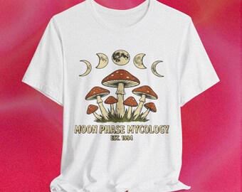 Moon Phase Mycology PNG | Mushroom Lover Sublimation | Cottagecore Forest Art | Boho Witchy Graphic | Retro Nature Digital Download