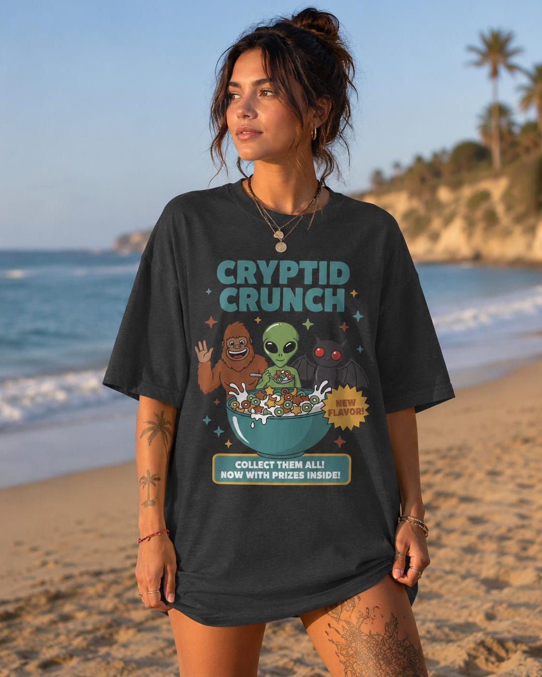 Cryptid Crunch PNG | Retro 90s Cereal Box Sublimation | Bigfoot Mothman ...