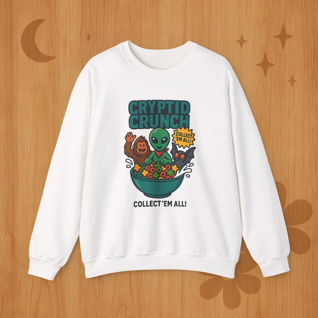 Cryptid Crunch Cereal PNG Bundle | Alien, Mothman, Bigfoot Design ...