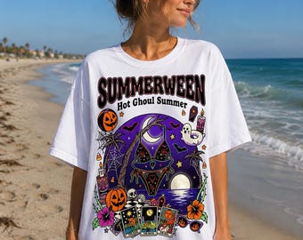 Summerween PNG | Hot Ghoul Summer Sublimation | Spooky Tropical Halloween Art | Beach Goth Graphic | Pumpkin Summer Vibes Digital Download