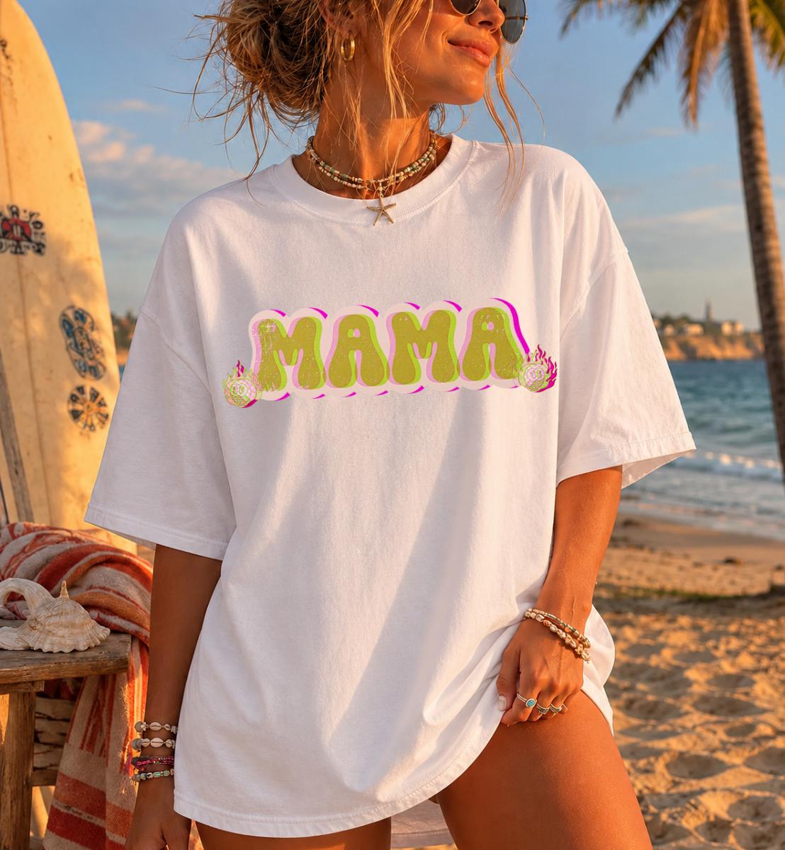 Mama PNG Bundle | Retro Groovy Sublimation | Y2K Trendy Mom Tee