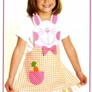 Fun Friends Child's Apron Pattern Kitty, Rabbit, Owl Apron size 3-8 by Cotton Ginnys image 2