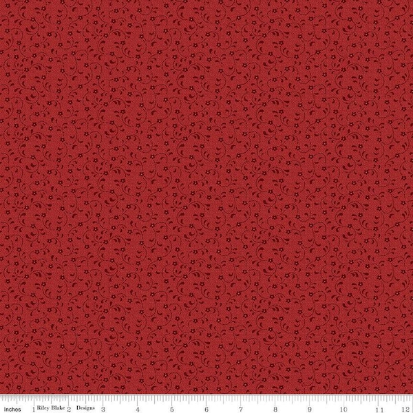 Floret by Riley Blake Designs Tone on Tone Mini Floral 100% Cotton Quilt Fabric by the 1/2 yard #C675-WAGON RED