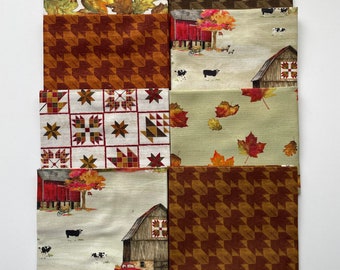 Fall Barn Quilts by Tara Reed for Riley Blake Fat Quarter Bundle of 8