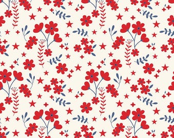 Freedom Garden Patriotic 108" Wide Back floral by for Riley Blake designs 2 1/2 YARDS # WB15628 MULTI