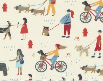 Dog Daze by Stacy Hsu for Moda Puppy Dog 100% Cotton Quilt Fabric sold by the 1/2 Yard #20840 11 WHITE