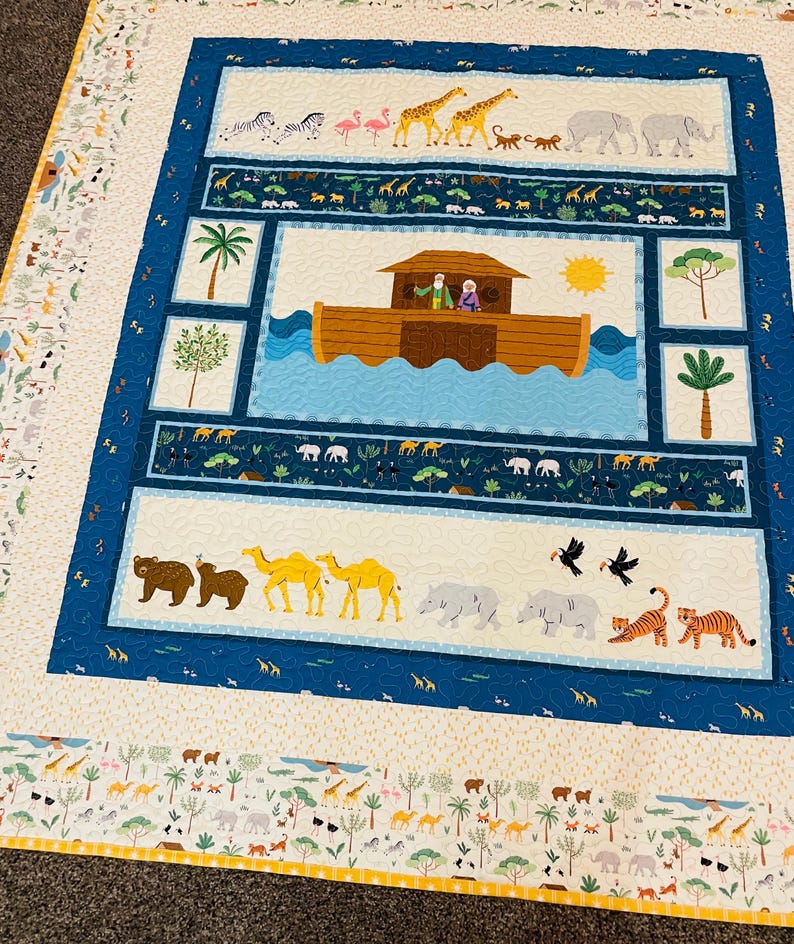Two by Two Noah's Ark Riley Blake Designs Quilt Kit Includes Fabric for ...