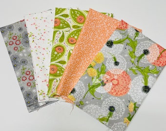 Dandi Duo by Robin Pickens for Moda Dandelion Floral 100% Cotton Quilt Fabric FQ Fat Quarter Bundle or 1/2 yd or 1 yard bundle of 5