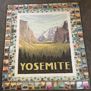 National Parks Riley Blake Yosemite quilt  Kit  comes in 2 options / complete quilt  or without backing approx. 51 x 58