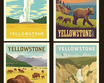 National Parks Pillow Panel Yellowstone by Anderson Design Group for Riley Blake Designs 100% Cotton Quilt Fabric Sold by the panel #PD8796