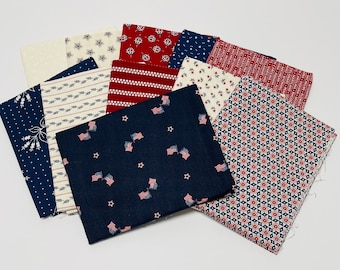 American Gatherings 11 by Primitive Gatherings for Moda 100% Cotton Quilt Patriotic American Red White Fat Quarter Bundle of 11