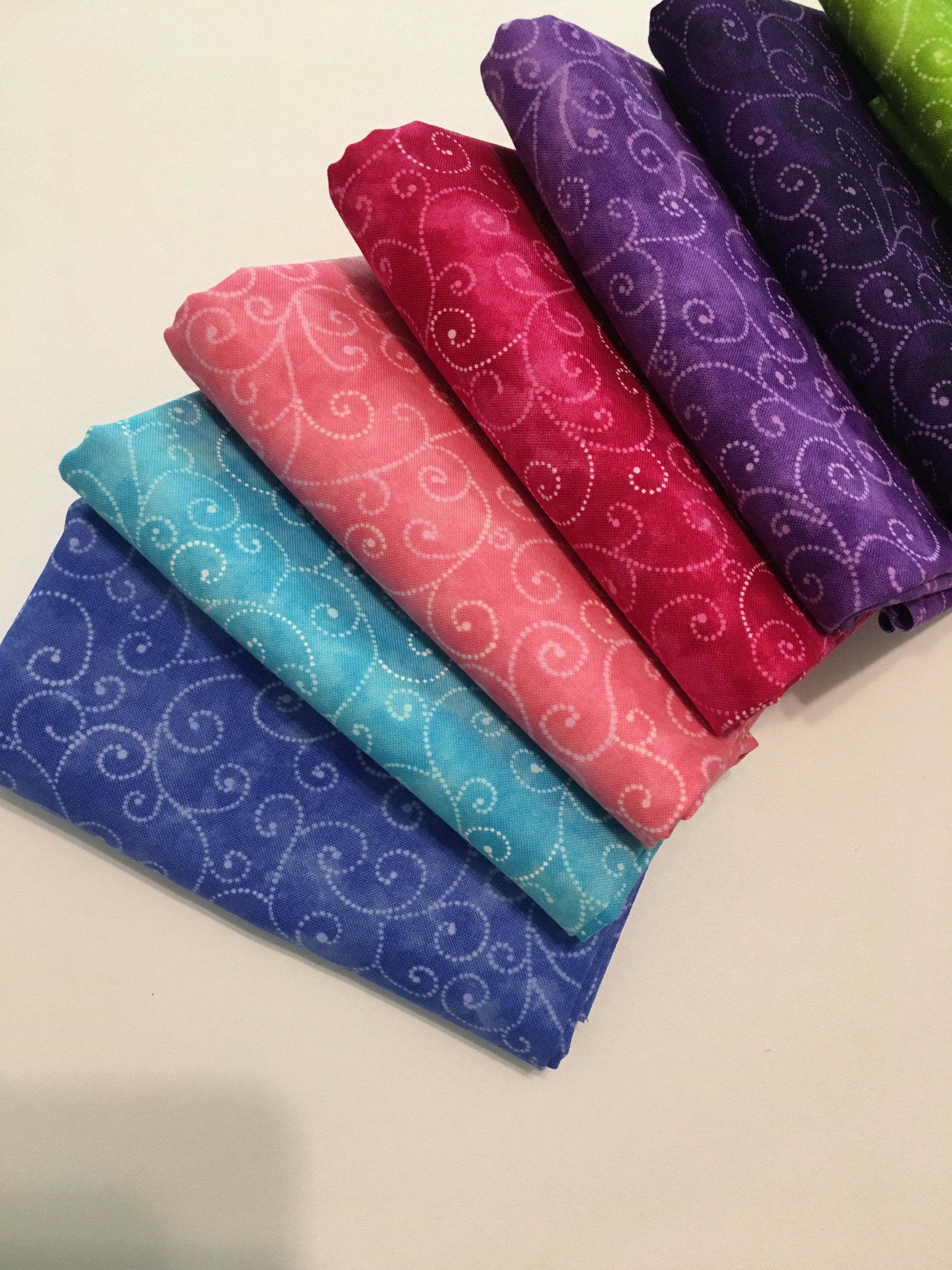 Marble Swirls Moda Cotton Quilt Fabric Fat Quarter Bundle or Etsy