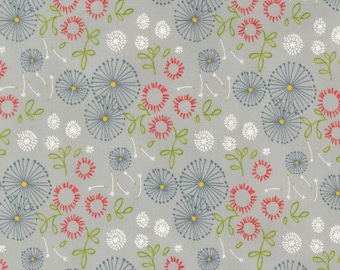 Dandi Duo by Robin Pickens for Moda Small Dandelion Floral 100% Cotton Quilt Fabric sold by the 1/2 Yard #48752 16 SLATE