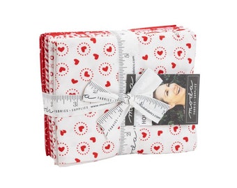 Vacances essentiels amour rouges par Moda 100% coton couette tissu paquet de 10 SKU'S #2075AB