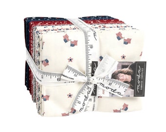 American Gatherings 11 by Primitive Gatherings for Moda 100% Cotton Quilt Patriotic American Red White Fat Quarter Bundle of 34 #49240AB