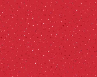 Dapple Dot by Riley Blake Polka Dot, Pin Dot, Scattered dot, 100% Cotton Quilt Fabric by the 1/2 yard #C640-RILEY RED