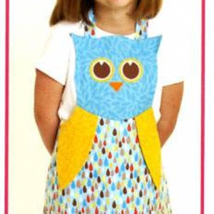 Fun Friends Child's Apron Pattern Kitty, Rabbit, Owl Apron size 3-8 by Cotton Ginnys image 4