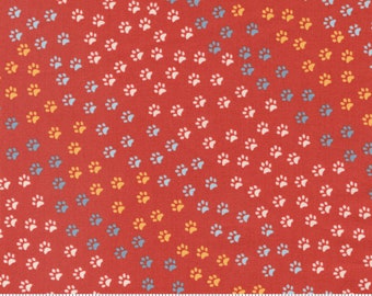 Dog Daze by Stacy Hsu for Moda Puppy Dog 100% Cotton Quilt Fabric sold by the 1/2 Yard #20845 17 RED