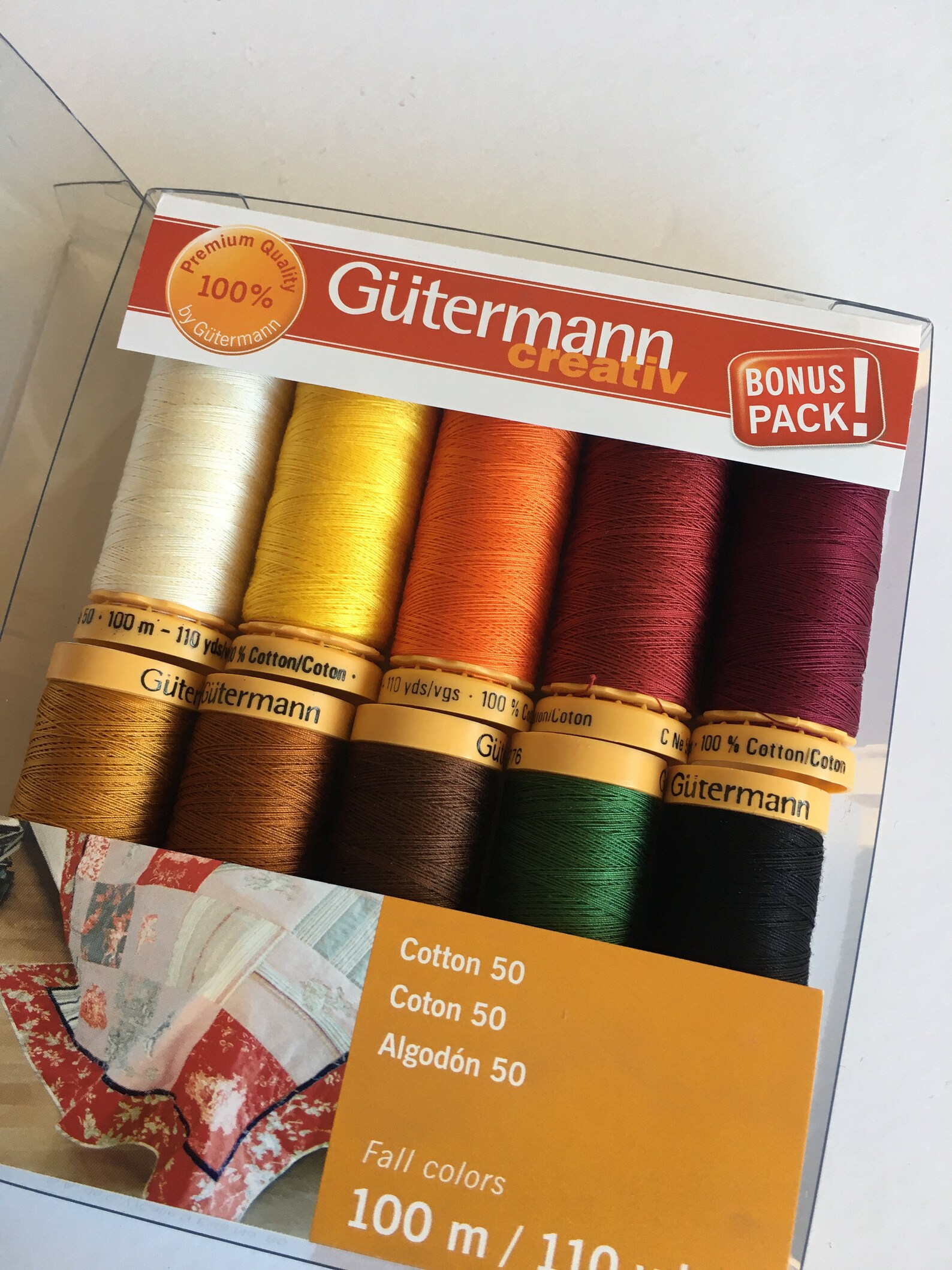 Gutermann Cotton Thread 50 WT. 10 Spools 110 Yds. Fall Etsy