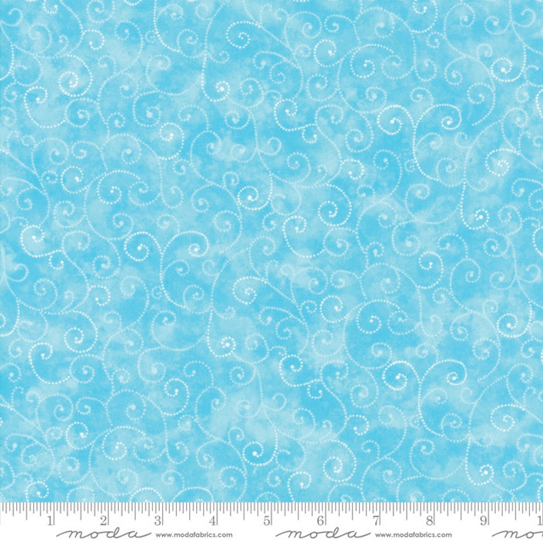 Marble Swirls Turquoise Moda Cotton Quilt Fabric by the 1/2 Yard 9908